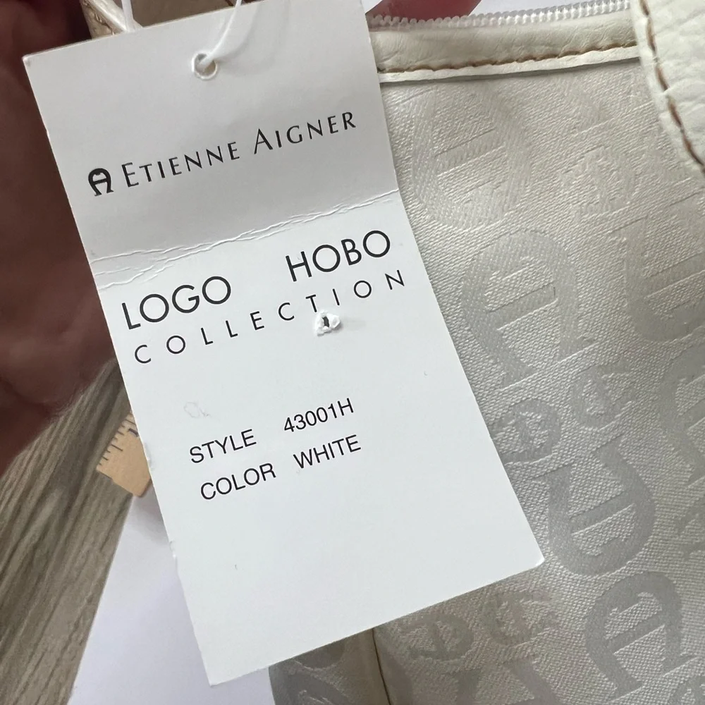 NEW Vintage ETIENNE AIGNER Large Jaquard Leather Monogram Shoulder Bag Handbag
